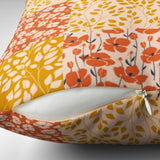 Orange Poppies Mustard Yellow Botanical Floral Throw Pillow Cover SOLANA