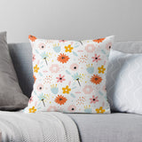 Hand Drawn Scandinavian Floral Throw Pillow Cover BLOOM