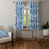 Shibori Indigo Blue Tie-Dye Minimalist Blackout Window Curtain SIDRA