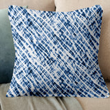 Shibori Indigo Blue Tie-Dye Minimalist Throw Pillow Cover SIDRA