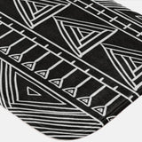 African Mudcloth Black White Ethnic Bath Mat TARAJI