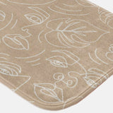 Abstract Faces Pale Pink Line Art Boho Bath Mat ARTSY