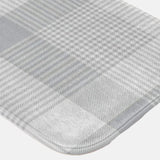 Gray White Checkered Tartan Rustic Farmhouse Bath Mat DAKOTA
