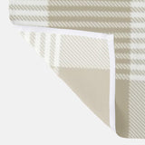 Beige White Checkered Tartan Rustic Neutral Farmhouse Shower Curtain NELLIE