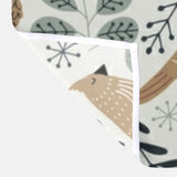 Scandinavian Folk Art Woodland Botanical Farmhouse Shower Curtain SKOGEN