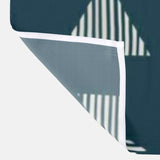 Mid Century Modern Minimalist Geometric Navy Blue Shower Curtain BJORN