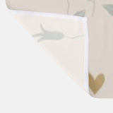 Wild Flowers And Gold Hearts Beige Farmhouse Shower Curtain ILONA