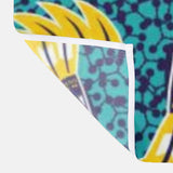 Yellow Teal Blue Floral Ankara African Kitenge Ethnic Shower Curtain ANKARA
