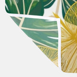 Monstera Leaves Green Gold White Tropical Shower Curtain KAUAI