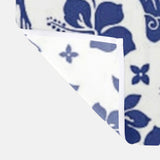 Navy Blue White Phoenix Flowers Tropical Floral Shower Curtain NANEA