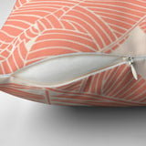 Salmon Pink Banana Leaf Botanical Throw Pillow Cover CONNIE