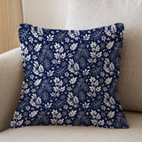 White Tree Branches Botanical Navy Blue Throw Pillow Cover ZARIA