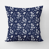White Tree Branches Botanical Navy Blue Throw Pillow Cover ZARIA