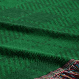 Christmas Decorative Green Tartan Cotton Woven Throw Blanket SCOTTISH