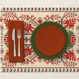 Traditional Nordic Geometric Christmas Embroidery Placemats YULE - Set of 2