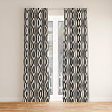 Abstract Geometric Black White Blackout Window Curtain ROWAN