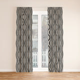 Abstract Geometric Black White Blackout Window Curtain ROWAN