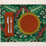 Traditional Nordic Geometric Christmas Embroidery Placemats YULE - Set of 2