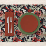 Poppy Flowers Fir Tree Branches Berries Christmas Placemats ANEMONE - Set of 2
