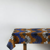 African Kitenge Blue Orange Ethnic Floral Tablecloth ADAMMA