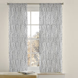 Abstract Modern Geometric White Black Minimalist Semi Sheer Window Curtain AINSLEY