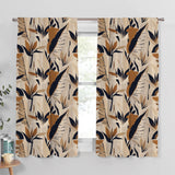 Abstract Modern Natural Colors Beige Botanical Blackout Window Curtain AYLA