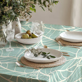 Nature Mint Green Leaves Botanical Tablecloth BETTY