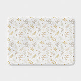 Christmas Gold Branches White Elegant Bath Mat CAROL