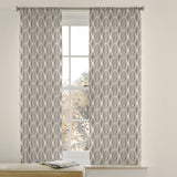 Neutral Abstract Modern Beige Light Brown Semi Sheer Window Curtain CASEY