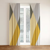 Scandinavian Minimalist Yellow Gray Blackout Window Curtain CHARLOTTE