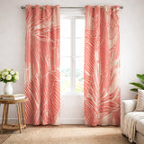 Tropical Pink Banana Leaf Blackout Window Curtains CONNIE - 2 Panels