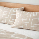 Abstract Minimalist Mid Century Modern Beige Cotton Duvet Cover Set DANA