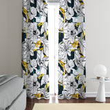 Modern Abstract Botanical Tropical Floral Blackout Window Curtain DAPHNE