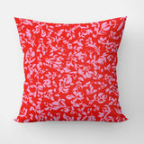 Abstract Botanic Pink Red Maximalist Dopamine Decor Aesthetic Throw Pillow Cover