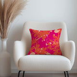 Tropical Plumeria Frangipani Orange Red Magenta Maximalist Dopamine Decor Aesthetic Throw Pillow Cover