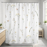 Tiny Wild Flowers White Botanical Floral Shower Curtain DELIA