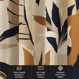 Abstract Modern Natural Colors Beige Botanical Blackout Window Curtain AYLA