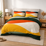 Mid-Century Modern Abstract Desert Multicolor Cotton Duvet Cover Set DUNES