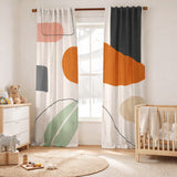 Geometric Abstract Art Soft Pastel Blackout Window Curtains EILEEN - 2 Panels