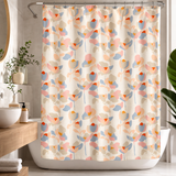 Abstract Minimalist Flowers Pastel Botanical Floral Shower Curtain ELVA