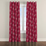 Pine Tree Christmas Foliage Burgundy Blackout Window Curtain EVE