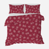 Pine Tree Christmas Foliage Burgundy Cotton Duvet Cover Set EVE