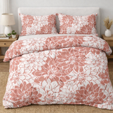 White Dusty Pink Peonies Floral Cotton Duvet Cover Set FLUER