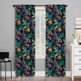 Elegant Botanic Garden Dark Green Floral Blackout Window Curtain GARDEN