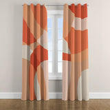 Abstract Modern Terracotta Burnt Orange Blackout Window Curtains SOLENE - 2 Panels