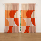 Pop Abstract Geometric Mid Century Modern Burnt Orange Blackout Window Curtains VIORA