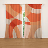 Abstract Modern Terracotta Burnt Orange Blackout Window Curtains SOLENE - 2 Panels