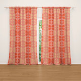 Abstract Geometric Shapes Pink Terracotta Blackout Window Curtains SIENNA