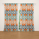 Abstract Geometric Mid Century Modern Retro Blackout Window Curtains VESPERA