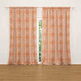 Geometric Abstract Shapes Pastel Melon Pink Blackout Window Curtains MELORA